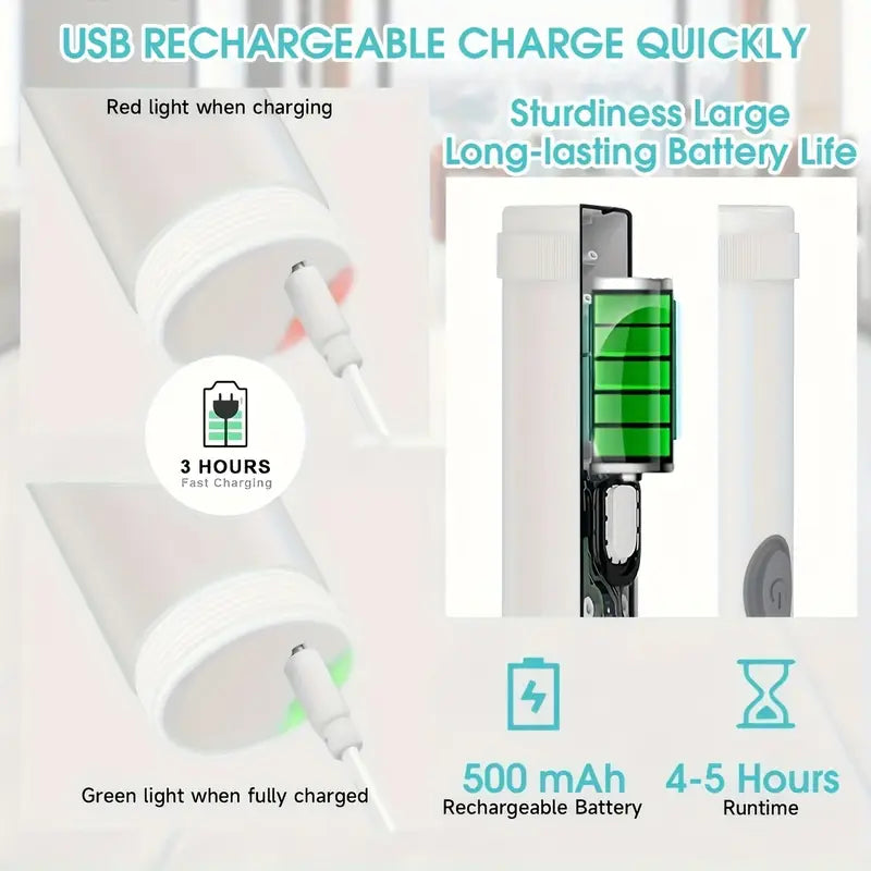 Cepillo Eléctrico de Limpieza Recargable – Multiuso con Cabezas Intercambiables