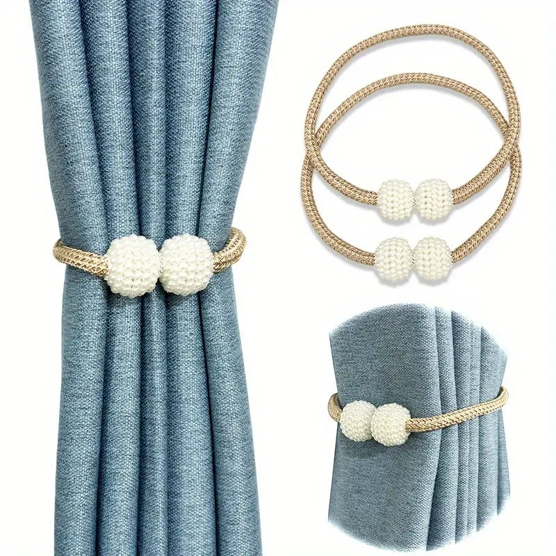 Conjunto de 2 Sujetadores Magnéticos para Cortinas – Elegancia y Funcionalidad sin Taladros