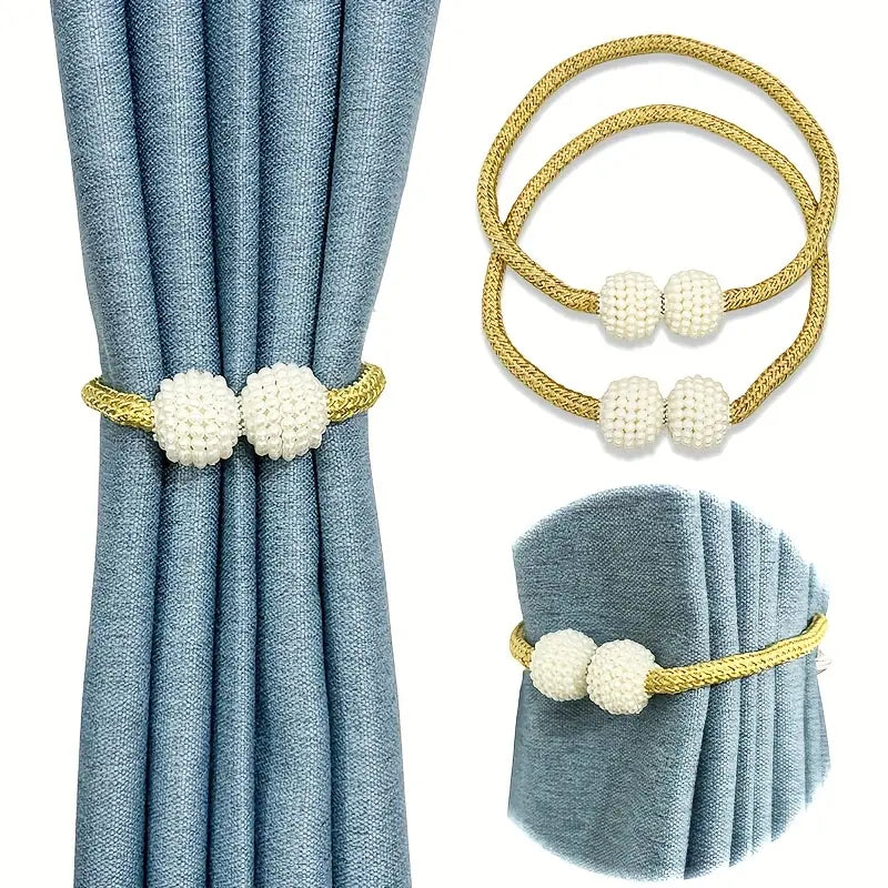 Conjunto de 2 Sujetadores Magnéticos para Cortinas – Elegancia y Funcionalidad sin Taladros