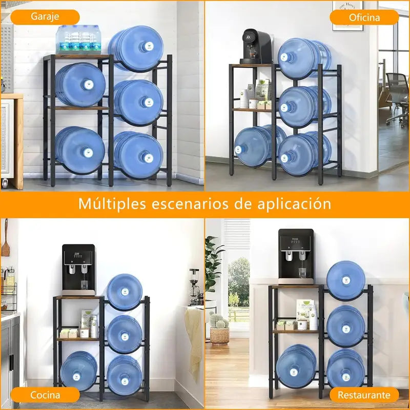 Soporte para Garrafón de Agua con Estante Organizador de 5 Galones