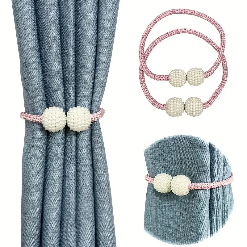 Conjunto de 2 Sujetadores Magnéticos para Cortinas – Elegancia y Funcionalidad sin Taladros